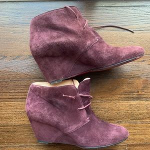 Wine Suede Compacta Wedge heel Christian Louboutins